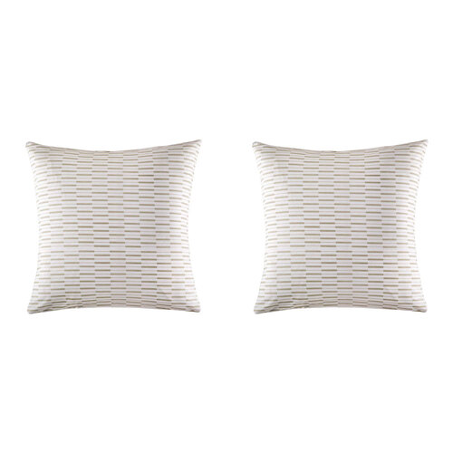 2PK Kas Australia Connor Euro Throw Pillowcase 65x65cm - Grey