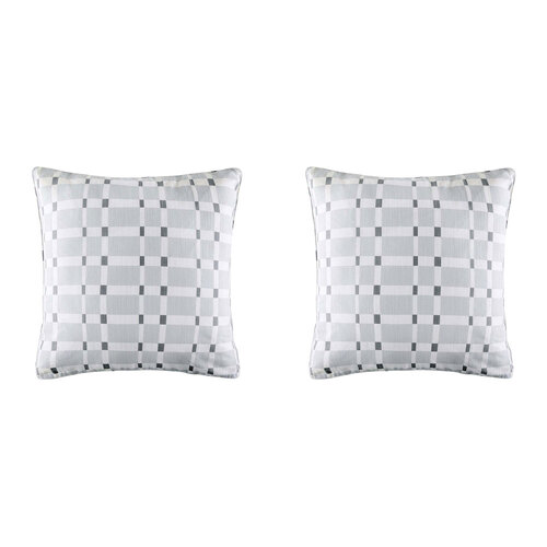 2PK Kas Australia Kapa Euro Throw Pillowcase 65x65cm - Grey