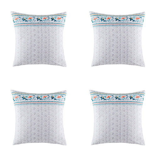 4PK Kas Australia Vernie Euro Throw Pillowcase 65x65cm - Multicoloured