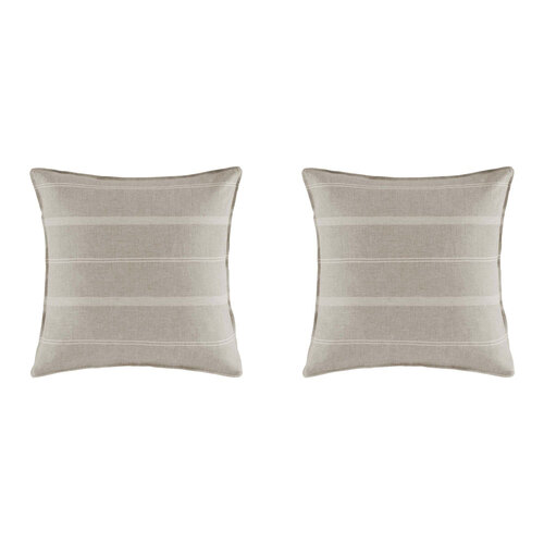 2PK Kas Australia Balmoral Euro Throw Pillowcase 65x65cm - Neutral
