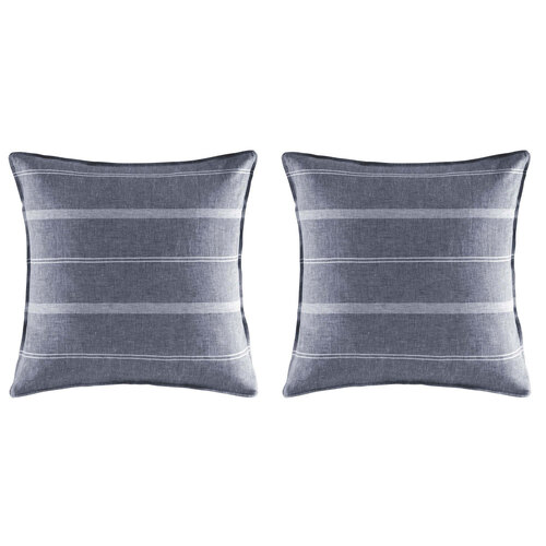 2PK Kas Australia Balmoral Euro Throw Pillowcase 65x65cm - Navy
