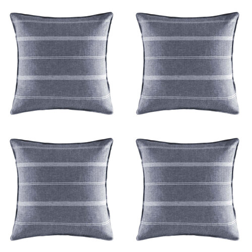 4PK Kas Australia Balmoral Euro Throw Pillowcase 65x65cm - Navy