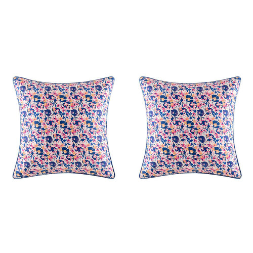 2PK Kas Australia Nevie Euro Throw Pillowcase 65x65cm - Multicoloured