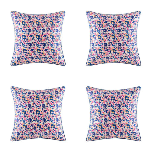 4PK Kas Australia Nevie Euro Throw Pillowcase 65x65cm - Multicoloured