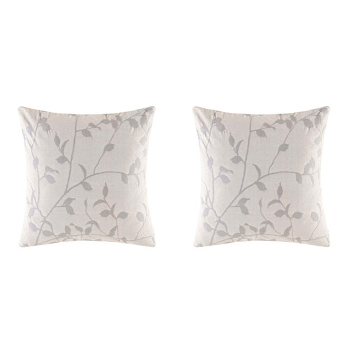 2PK Kas Australia Ophelia Euro Throw Pillowcase 65x65cm - Silver