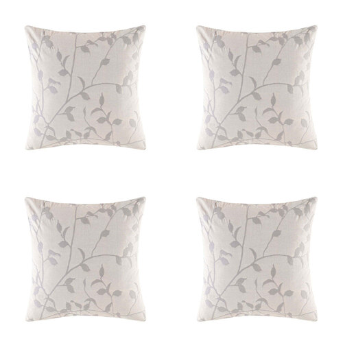 4PK Kas Australia Ophelia Euro Throw Pillowcase 65x65cm - Silver
