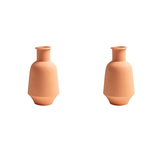 2PK Ben David Havana Ceramic Flower Vase Home Decor One Size - Peach