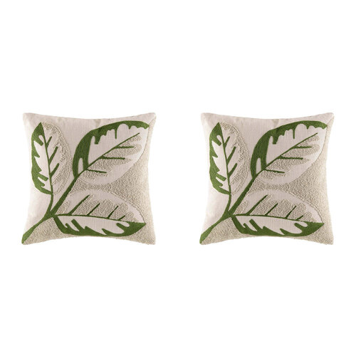 2PK Kas Australia Fall Filled Cushion Decor Square 50x50cm - Green
