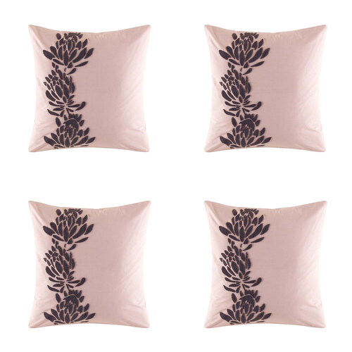 4PK Kas Australia Dalby Euro Throw Pillowcase 65x65cm - Blush