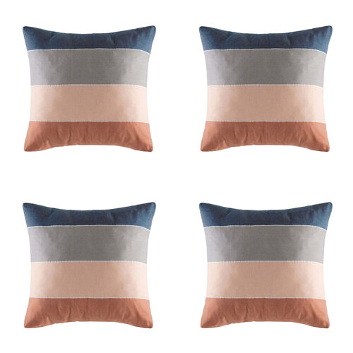 4PK Kas Australia Swansea Euro Throw Pillowcase 65x65cm - Multicoloured