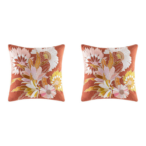 2PK Kas Australia Ariel Filled Cushion Decor Square 50x50cm - Multicoloured