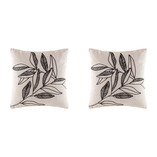 2PK Kas Australia Georgie Filled Cushion Decor Square 50x50cm - Black