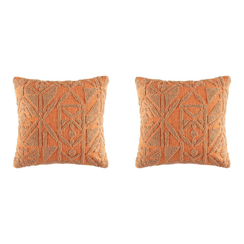 2PK Kas Australia Samari Filled Cushion Decor Square 50x50cm - Orange