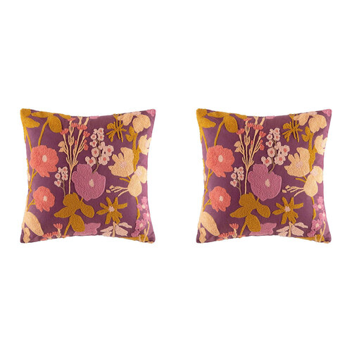 2PK Kas Australia Clara Filled Cushion Decor Square 50x50cm - Multicoloured