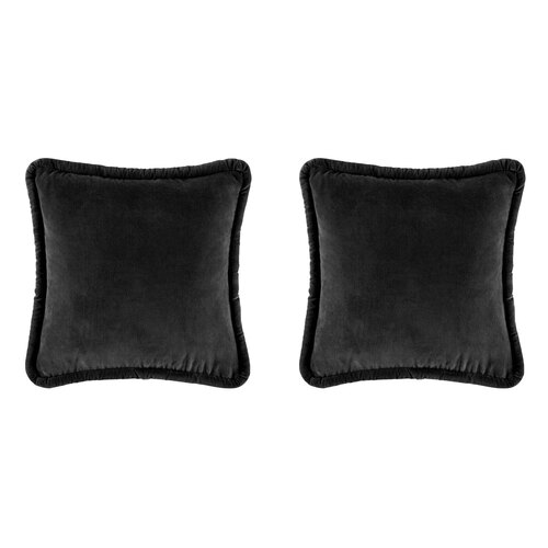 2PK Kas Australia Pascale Filled Cushion Decor Square 50x50cm - Black