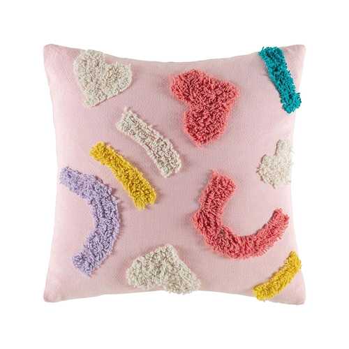 Kas Kids Lovely Filled Cotton Cushion Decor Square 45x45cm - Pink