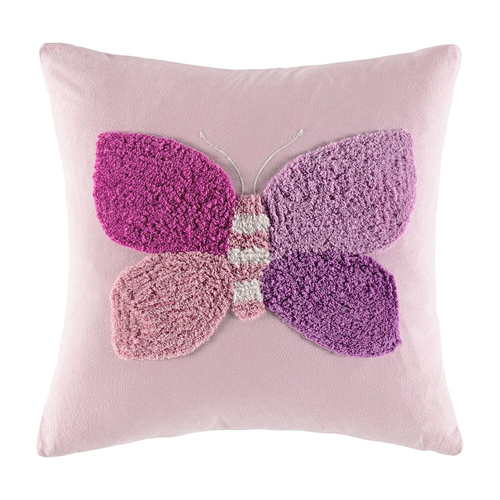 Kas Kids Butterfly Filled Cotton Cushion Decor Square 45x45cm - Violet