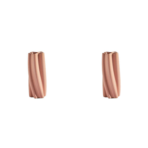 2PK Ben David Swirl Flower Vase Small Pink Home/Lounge Decor
