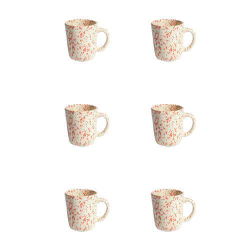 6PK Ben David Rage Stoneware Coffee Mug 400ml Drinkware - Coral