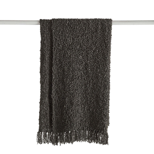 Kas Australia Rye Polyester Throw Home Decor 130x170cm - Charcoal