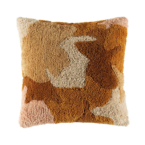 Kas Australia Carta Filled Cushion Decor Square 50x50cm - Tan