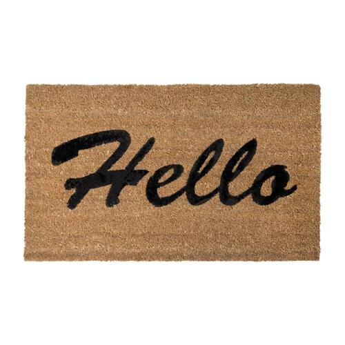 J. Elliot PVC Backed Coir Printed Door Mat 45x75cm Hello