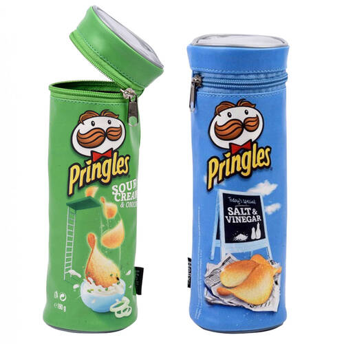 2pc Helix Pringles Pencil Case/Pouch Blue/Green