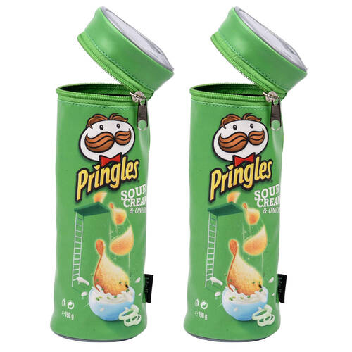 2PK Helix Pringles Pencil Case/Pouch Green