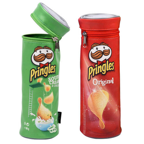 2pc Helix Pringles Pencil Case/Pouch Green/Red