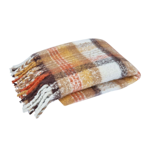 J. Elliot Aiden Faux Mohair 130x160cm Throw Blanket - Sand Multi