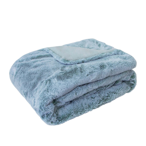 J. Elliot Holly Faux Fur Winter Throw Blanket Blue
