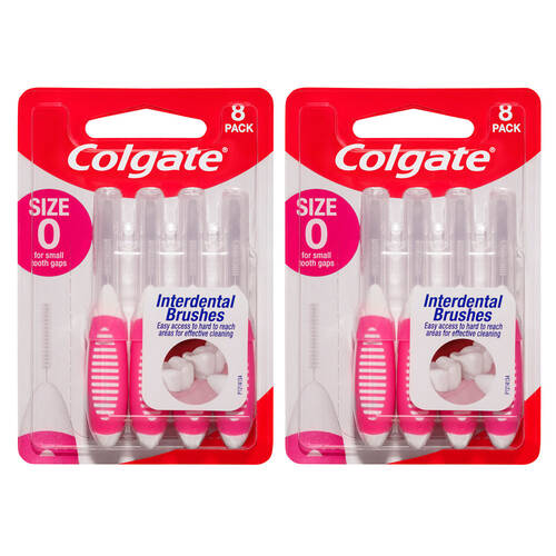 2x 8PK Colgate Interdental Brush - Size 0