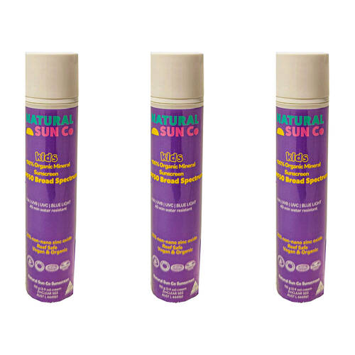 3PK Natural Sun Co Sunscreen Organic Kids Mineral SPF50