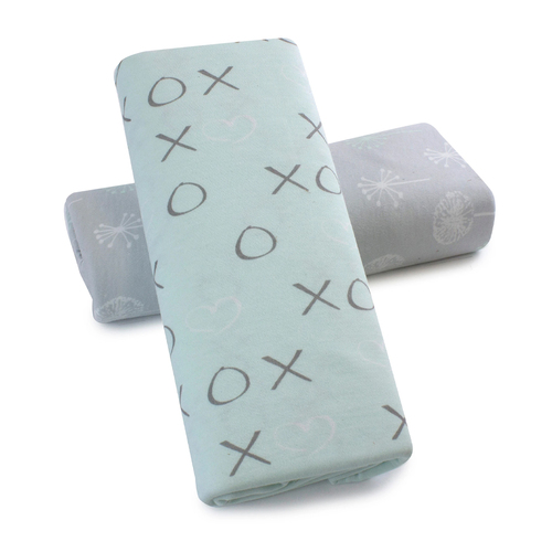 2pc Bubba Blue Bamboo Mint Meadow Jersey Wrap