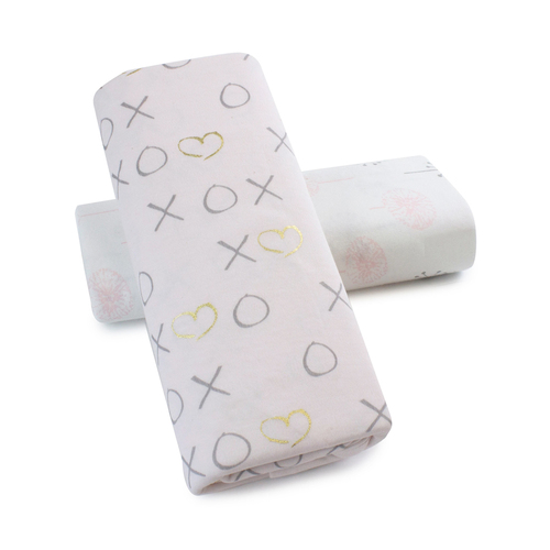2pc Bubba Blue Bamboo Pink Bloom Jersey Swaddle Wraps