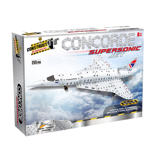 255pc Construct IT DIY Concorde Jet Toy w/ Tools Kit Kids 8y+