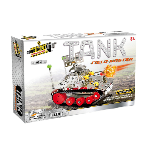 150pc Construct IT DIY Tank Field Master Toy w/ Tools Kit Kids 8y+