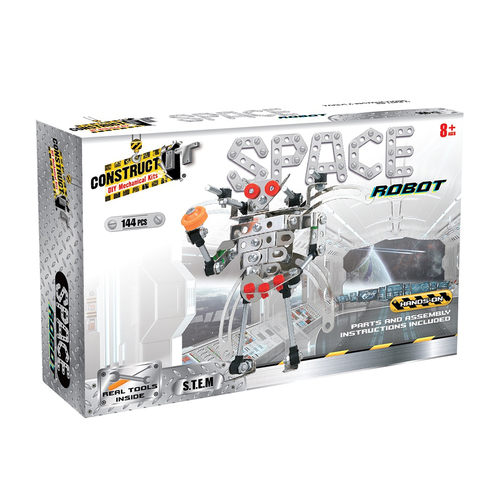 144pc Construct IT DIY Space Robot Toy w/ Tools Kit Kids 8y+