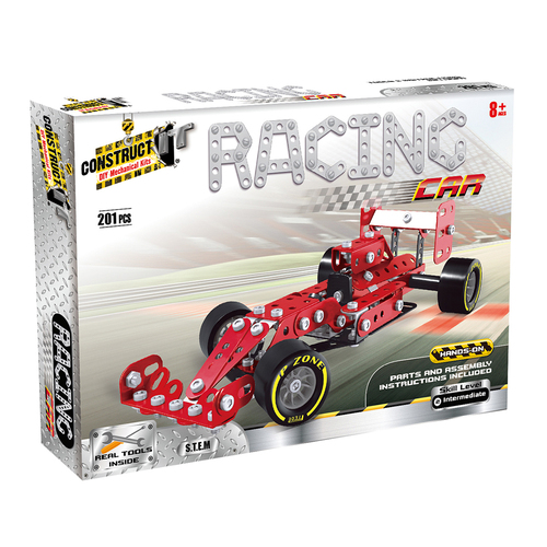 201pc Construct IT DIY Racing Car F1 Toy w/ Tools Kit Kids 8y+