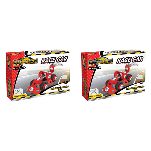 2x 57pc Construct IT Constructables DIY Race Car Toy Set w/ Tools Kids 6y+ Red