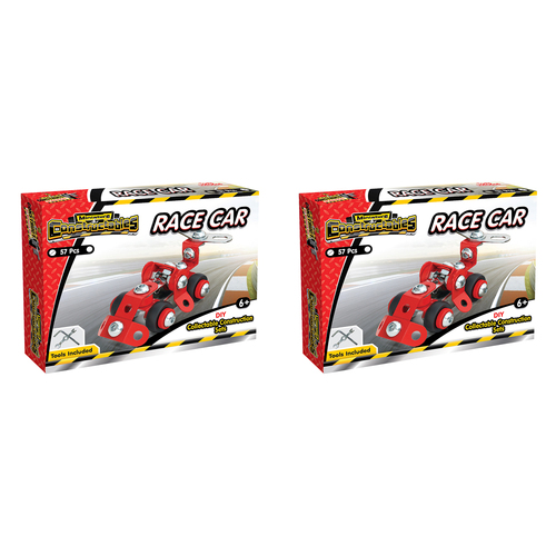 2x 57pc Construct IT Constructables DIY Race Car Toy Set w/ Tools Kids 6y+ Red