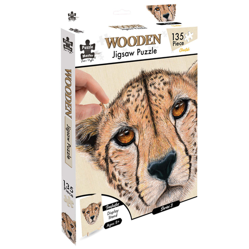 128pc Puzzle Master Kids Wooden Jigsaw Puzzle Series 5 - Cheetah 12y+