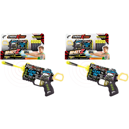 2PK Kazaang CrossXFire ShotZ Micro Blaster Kids Toy - Game On 8y+