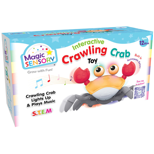 Magic Sensory Interactive Crab Crawler Baby/Infant Toy - Orange 18m+