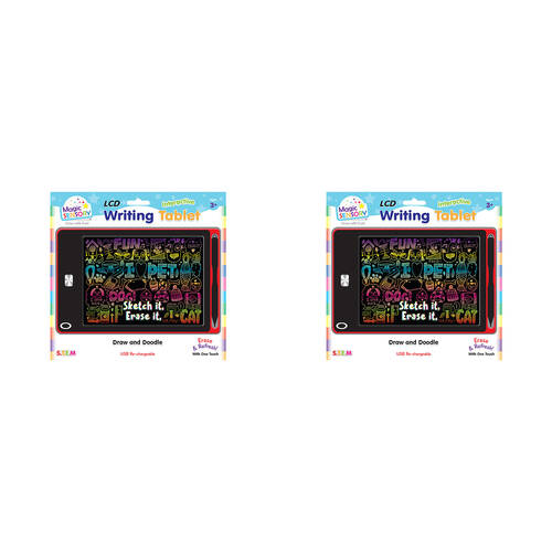 2PK Magic Sensory 8.5" Interactive LCD Writing Tablet Red Pet Kids/Children 3y+