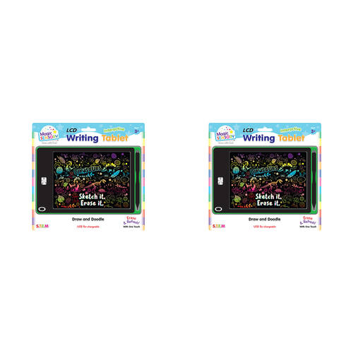 2PK Magic Sensory 8.5" Interactive LCD Writing Tablet Green Dino Children 3y+