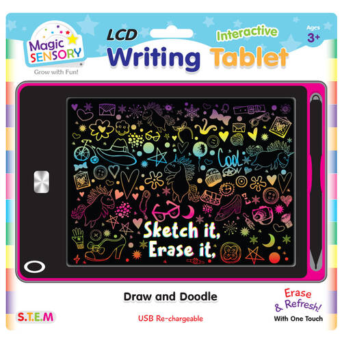 Magic Sensory 8.5" Interactive LCD Writing Tablet Pink Unicorn Kids 3y+