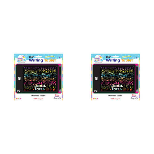 2PK Magic Sensory 8.5" Interactive LCD Writing Tablet Pink Unicorn Kids 3y+