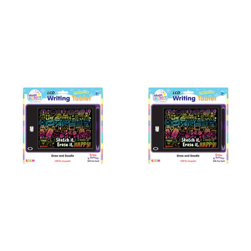 2PK Magic Sensory 8.5" Interactive LCD Writing Tablet Purple Art Children 3y+