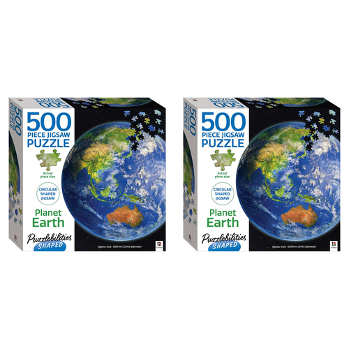 2PK 500pc Puzzlebilities Round-Shaped 61cm Jigsaw Puzzle Planet Earth